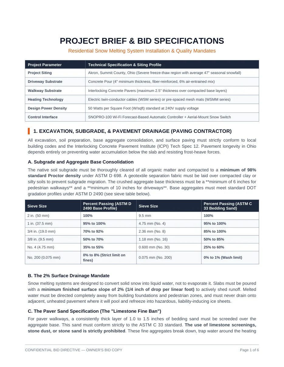 Heated driveway contractor brief Overland Park — slide 1